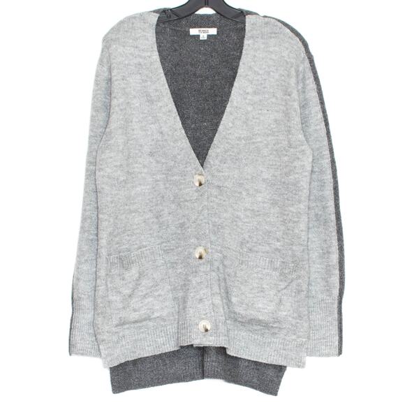 BB Dakota Steve Madden Cardigan Sweater Oversize Academia Preppy Gray Small IG - Picture 1 of 4